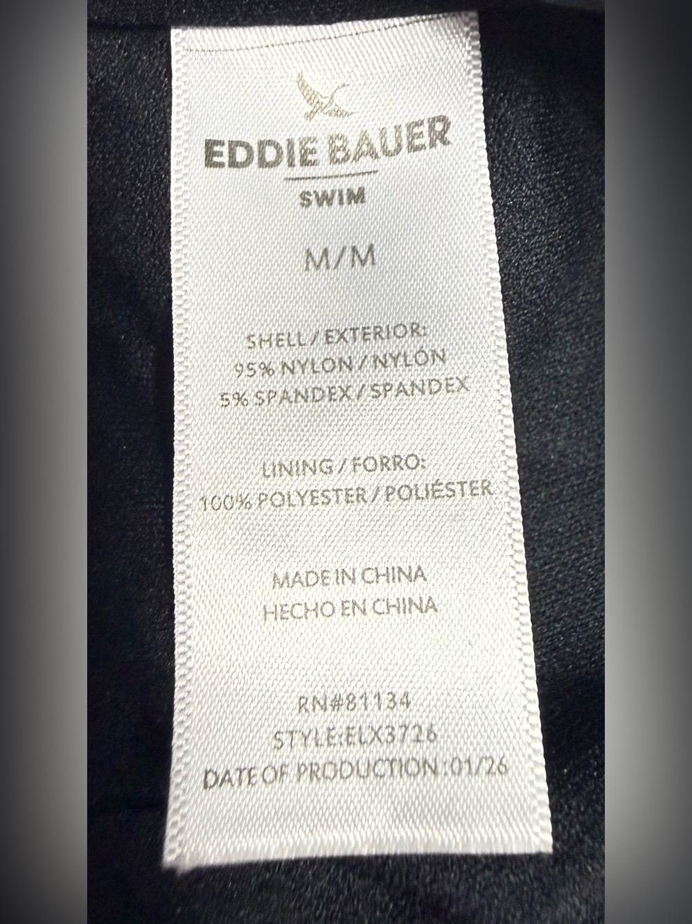 NWT Eddie Bauer Women’s Black textured High-Neck Swim Set - Top & Boyshorts M - Picture 14 of 16